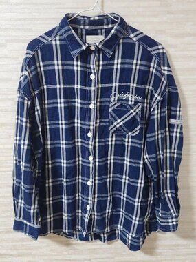 AvailDenifit Long Sleeve Shirt Checkered Embroidered